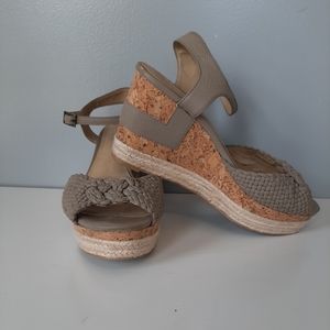 Levity Cork Heel Wedges Size 8